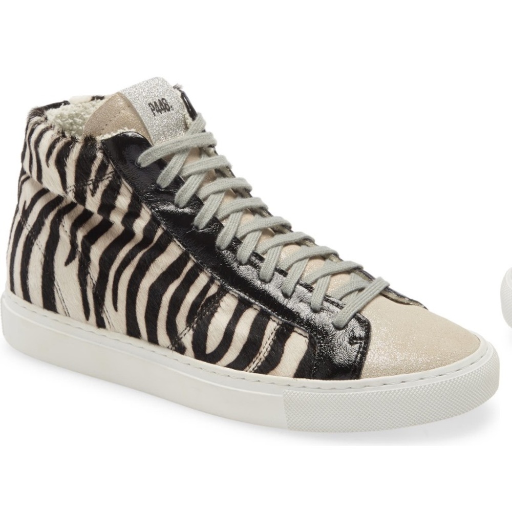 P448 The Star Zebra High-Top Sneakers Size 7 EU37